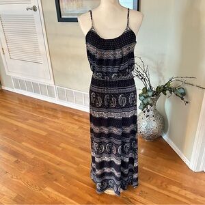 Love Ryan Blue Paisley Boho Maxi Dress in Women’s Small